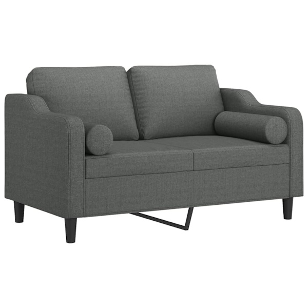 vidaXL 2-sits soffa med prydnadskuddar mörkgrå 120 cm tyg Grå