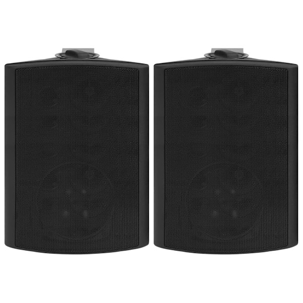 vidaXL Väggmonterade stereohögtalare 2 st svart inomhus/utomhus 120W Svart