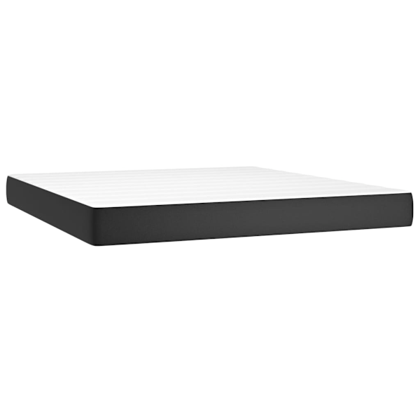 vidaXL Ramsäng med madrass svart 160x200 cm konstläder Svart