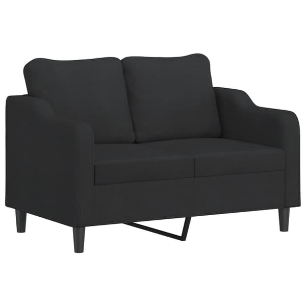 vidaXL Soffgrupp med kuddar 3 delar svart tyg art