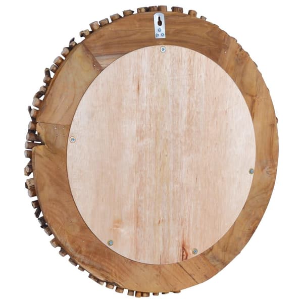 vidaXL Väggspegel rund 39 cm teak Brun