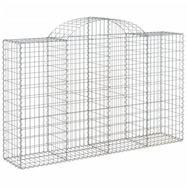 vidaXL Gabioner bågformade 15 st 200x50x120/140 cm galvaniserat järn Silver