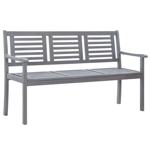 vidaXL Trädgårdsbänk 3-sits med dyna 150 cm eukalyptusträ grå grå