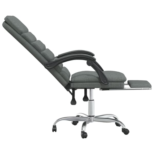 vidaXL Kontorsstol med massage mörkgrå tyg Grå