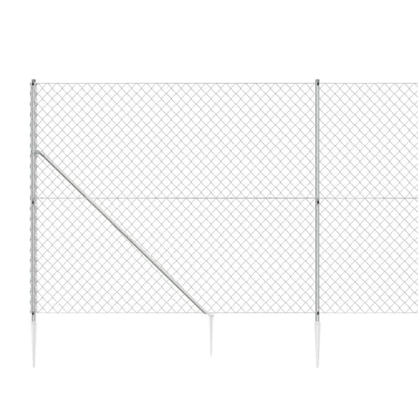 vidaXL Gunnebostängsel med markspett silver 2,2x25 m Silver
