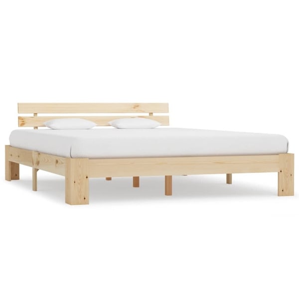 vidaXL Sängram utan madrass 160x200 cm massiv furu Brun