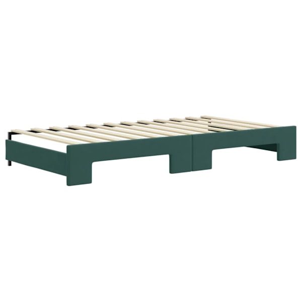 vidaXL Dagbädd utdragbar mörkgrön 100x200 cm sammet Grön