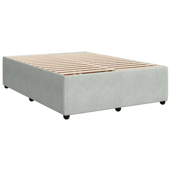 vidaXL Ramsäng med madrass ljusgrå 160x200 cm sammet Grå
