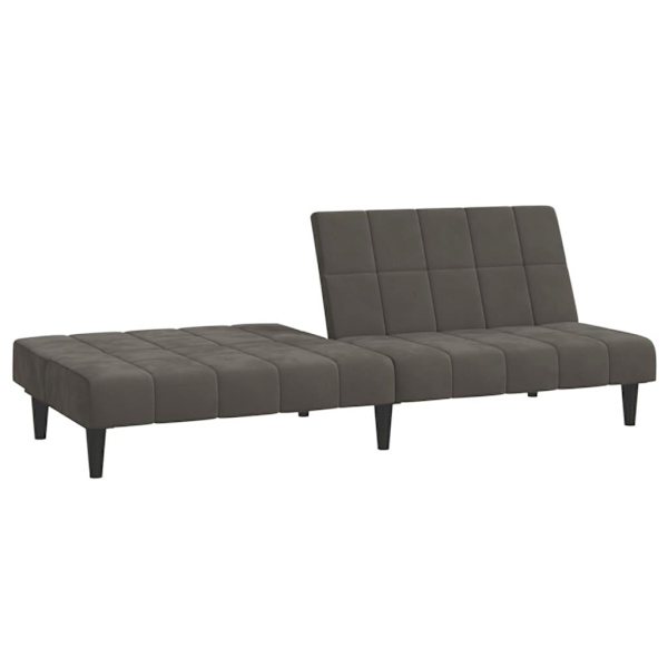 vidaXL Bäddsoffa 2-sits mörkgrå sammet grå
