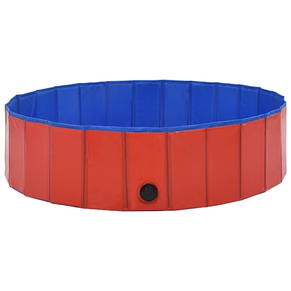 vidaXL Hopfällbar hundpool röd 120x30 cm PVC Röd