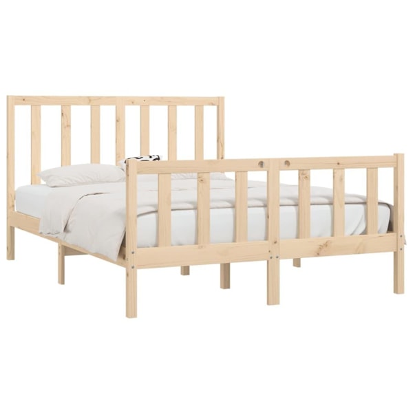 vidaXL Sängram massivt trä 120x190 cm Brun