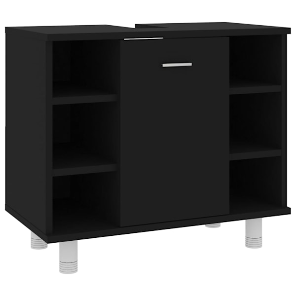vidaXL Badrumsskåp svart 60x32x53,5 cm konstruerat trä Svart