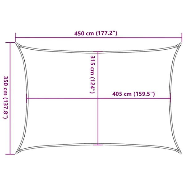 vidaXL Solsegel 160 g/m² rektangulär blå 3,5x4,5 m HDPE Blå
