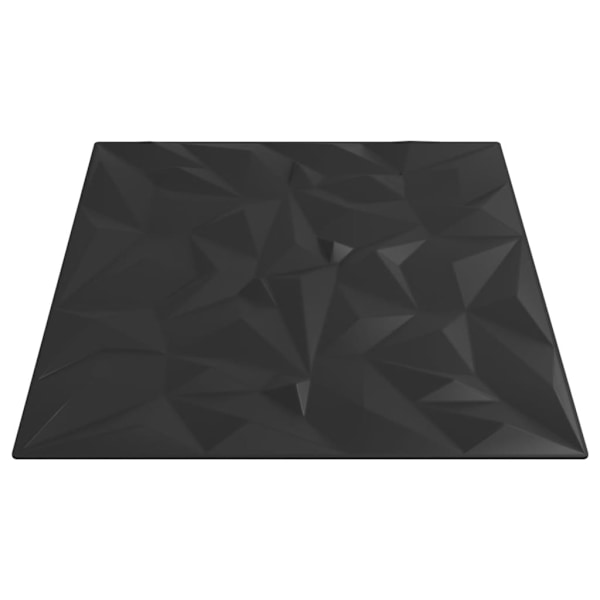 vidaXL Väggpaneler 48 st svart 50x50 cm XPS 12 m² ametist Svart