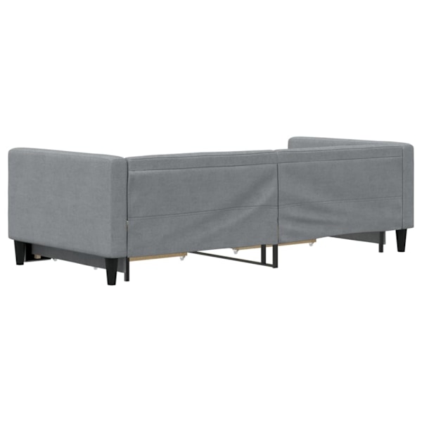 vidaXL Dagbädd utdragbar med lådor ljusgrå 90x200 cm tyg Grå