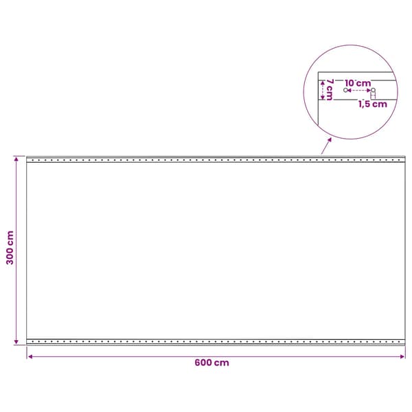 vidaXL Leno presenning 260 g/m² 3x6 m vit Vit