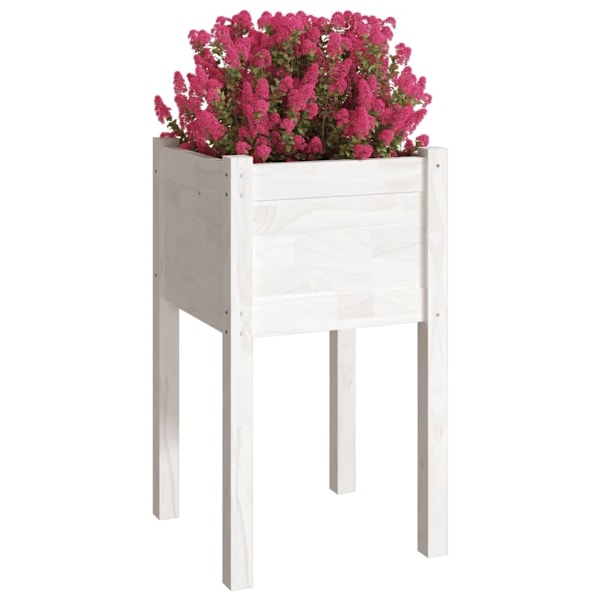 vidaXL Odlingslåda vit 40x40x70 cm massiv furu Vit