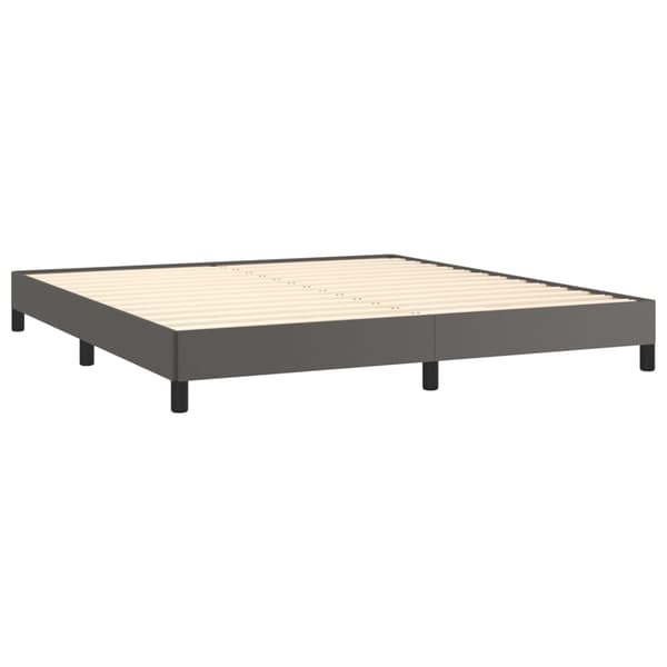 vidaXL Ramsäng med madrass grå 180x200 cm konstläder Grå