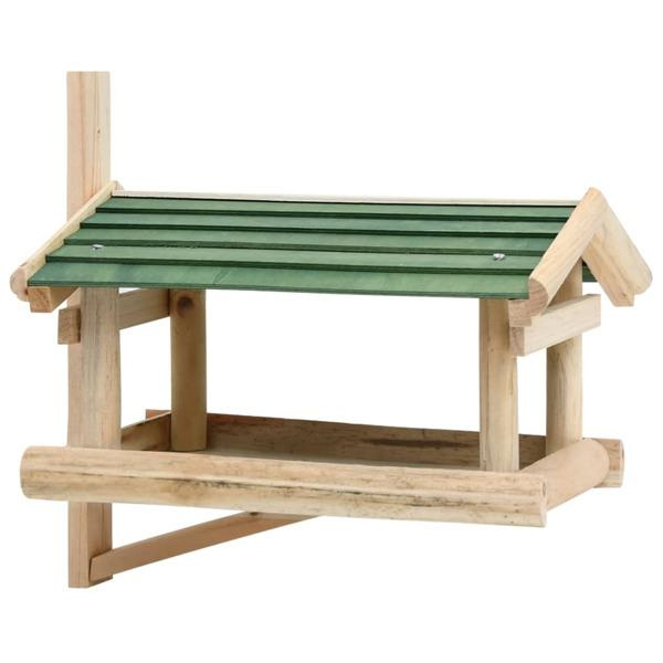 vidaXL Fågelmatare massivt trä 35x29,5x21 cm Brun