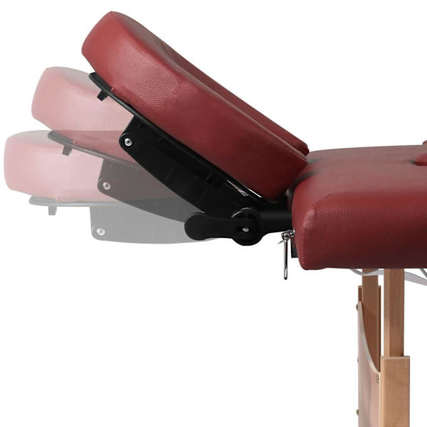 vidaXL Röd hopfällbar 4-sektions massagebänk med träram Röd
