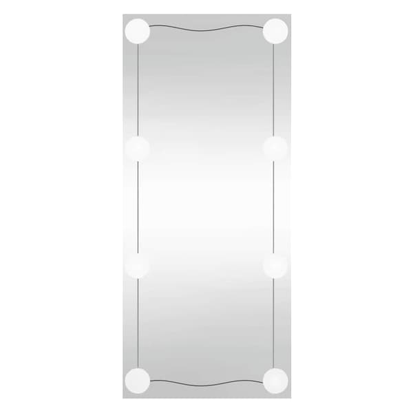 vidaXL Väggspegel med LED-belysning 30x80 cm glas rektangulär Silver