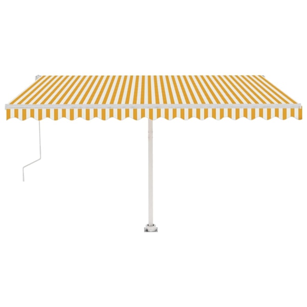 vidaXL Fristående markis automatisk 450x350 cm gul/vit Gul