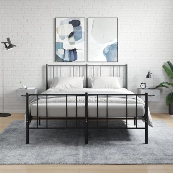 vidaXL Väggmonterade sängbord 2 st betonggrå 35x35x20 cm Grå