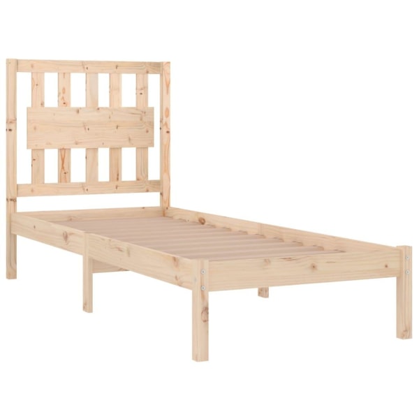 vidaXL Sängram massiv furu 90x200 cm Brun