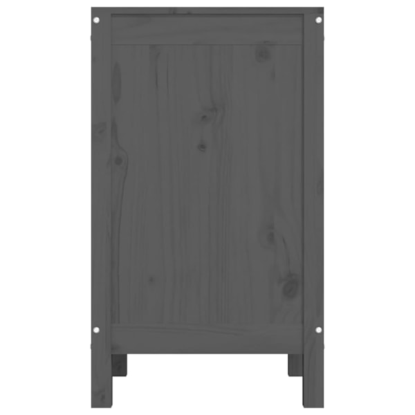 vidaXL Tvättkorg grå 44x44x76 cm massiv furu Grå