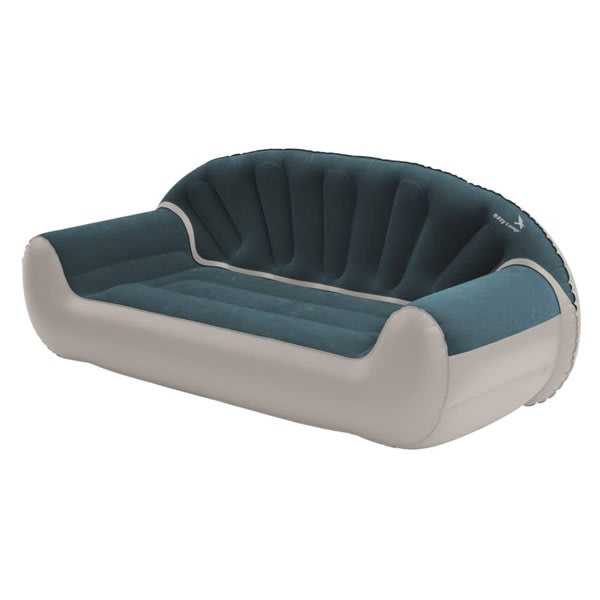 Easy Camp Uppblåsbar soffa Comfy 3-personer stål grå och blå multifärg