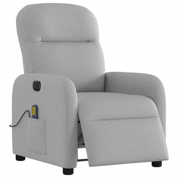 vidaXL Elektrisk massagefåtölj molngrå tyg Grå