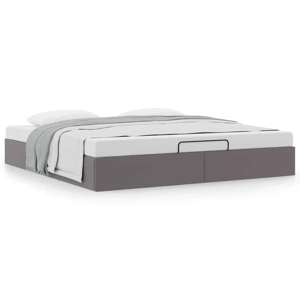 vidaXL Ottoman sängram utan madrass grå 160x200 cm konstläder Grå