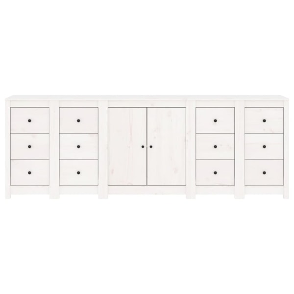vidaXL Skänk vit 230x35x80 cm massiv furu Vit