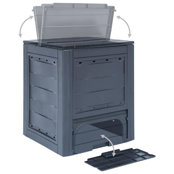 vidaXL Trädgårdskompost 3 st grå 60x60x73 cm 780 L grå