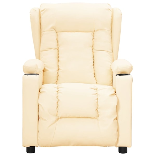 vidaXL Reclinerfåtölj gräddvit konstläder Creme