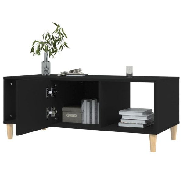 vidaXL Soffbord svart 102x50x40 cm konstruerat trä Svart