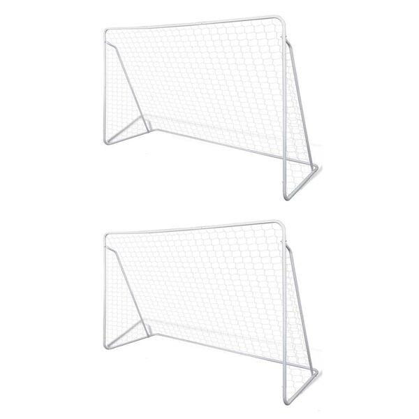 vidaXL Fotbollsmål nät 2 st 240x90x150 cm Vit