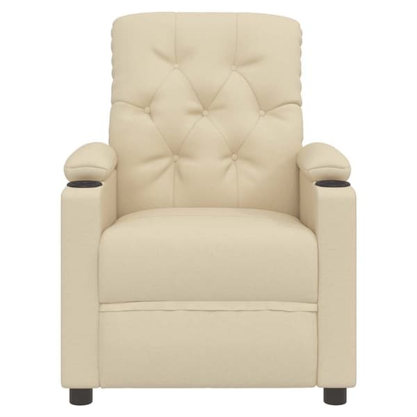 vidaXL Reclinerfåtölj gräddvit tyg Creme