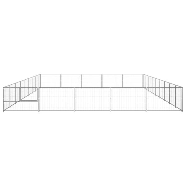 vidaXL Hundgård silver 45 m² stål Silver