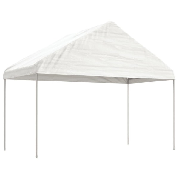 vidaXL Paviljong med tak vit 6,69x4,08x3,22 m polyeten Vit