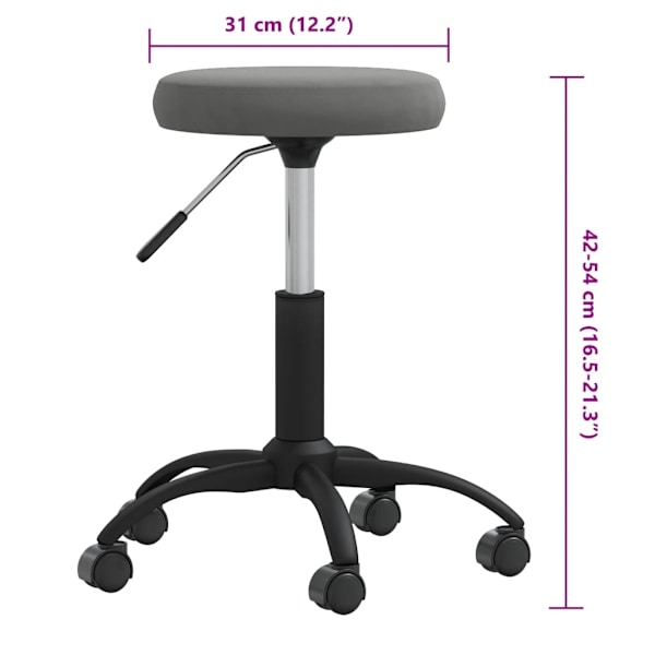 vidaXL Massagepall mörkgrå sammet grå