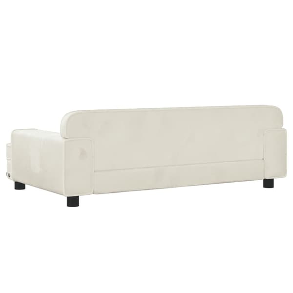 vidaXL Barnsoffa gräddvit 90x53x30 cm sammet Kräm