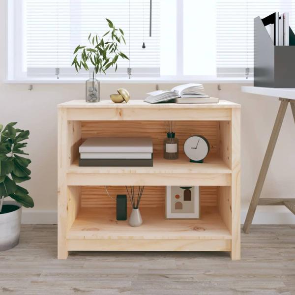 vidaXL Bokhylla 80x35x68 cm massiv furu Brun