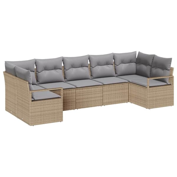 vidaXL Soffset 7 st Beige konstrotting Beige