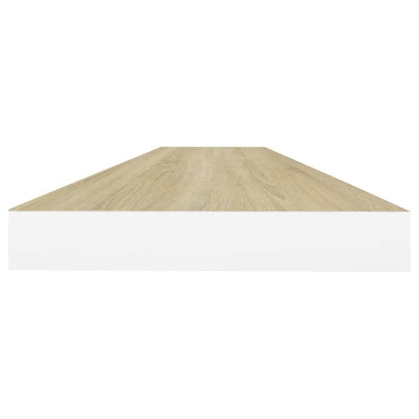 vidaXL Svävande vägghyllor 4 st ek och vit 120x23,5x3,8 cm MDF Brun