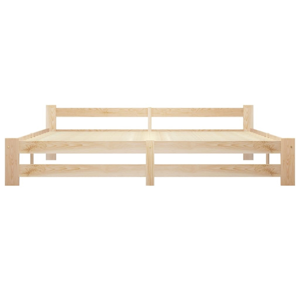 vidaXL Sängram massiv furu 200x200 cm Brun