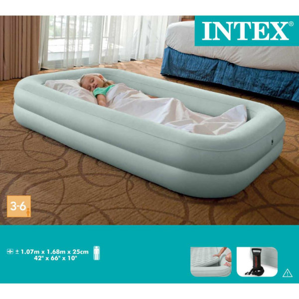 INTEX Luftmadrass Kidz Travel Bed Set 168x107x25 cm 66810NP Grå