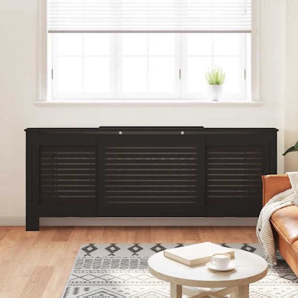 vidaXL Elementskydd MDF svart 205 cm Svart