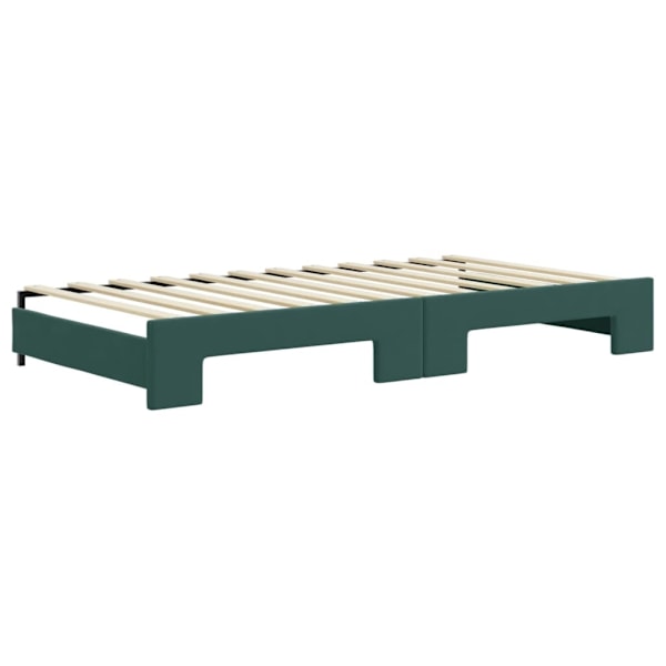vidaXL Dagbädd utdragbar mörkgrön 100x200 cm sammet Grön