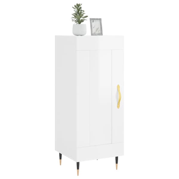 vidaXL Skåp vit högglans 34,5x34x90 cm konstruerat trä Vit